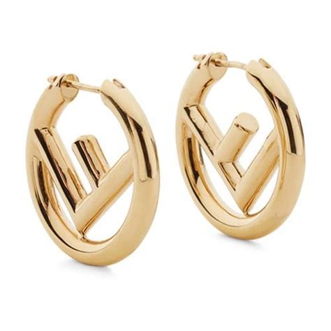 fendi f logo earrings|vintage fendi earrings.